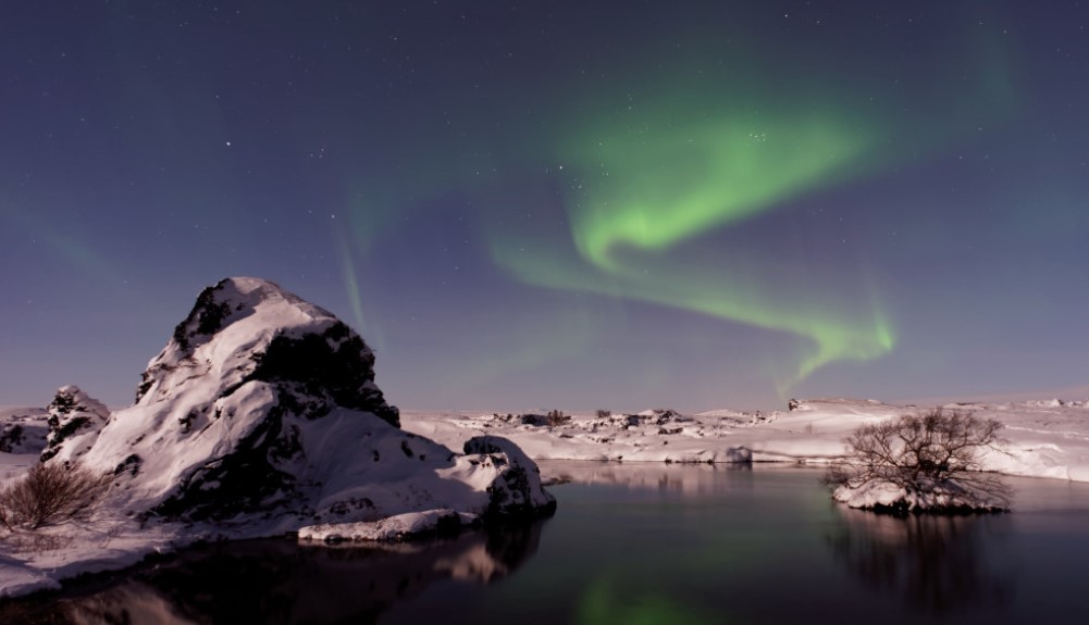 aurora boreal en el norte de islandia