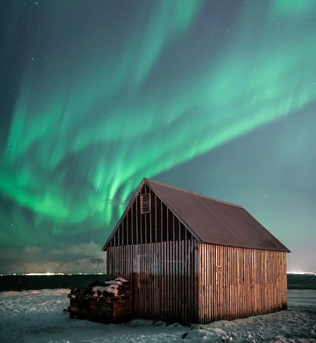islandia_cabaña aurora boreal